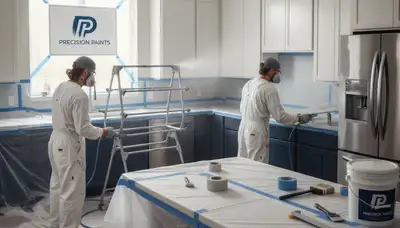 Cabinet painting service in Hoboken, NJ by Hoboken Paint Pros with a smooth, durable finish