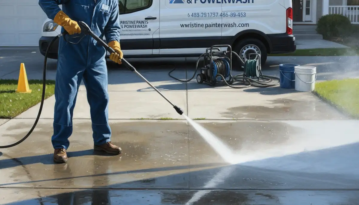 Concrete pressure cleaning for driveway and walkway in Hoboken, NJ by Hoboken Paint Pros