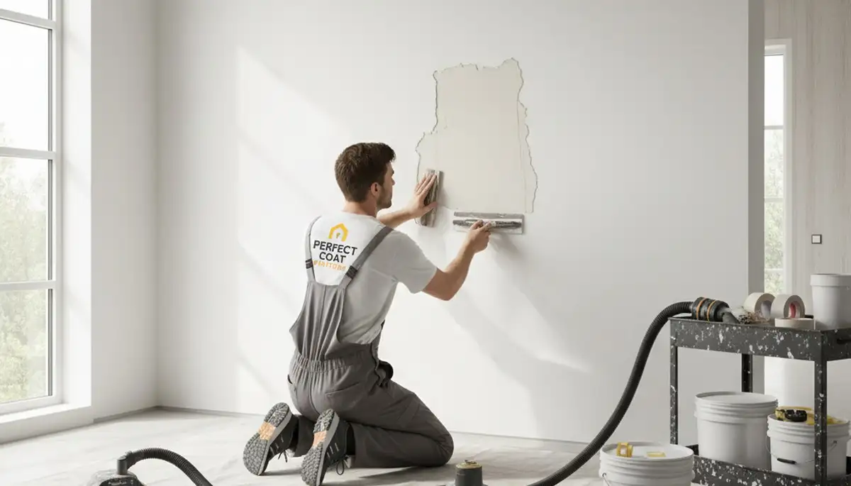 Drywall repair in Hoboken, NJ by Hoboken Paint Pros fixing cracks and holes in a home interior