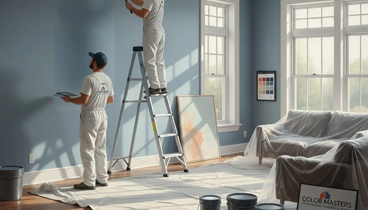 Interior house painting in Hoboken, NJ by Hoboken Paint Pros, showing clean wall painting work