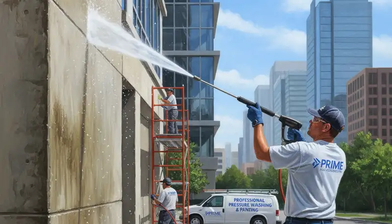 Hoboken, NJ pressure cleaning service removing grime from a building exterior with professional equipment