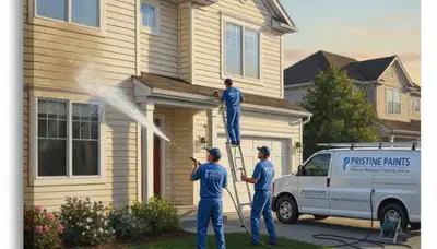 Vinyl siding pressure cleaning in Hoboken, NJ by Hoboken Paint Pros to remove grime and mildew