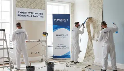 Wallpaper removal prep by Hoboken Paint Pros in Hoboken, NJ for smooth interior painting surfaces